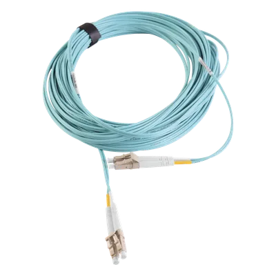 Jumper de Fibra Óptica Multimodo / OM3 / LC-LC Duplex / OFNR / Aqua / 10 m (32.81 ft)