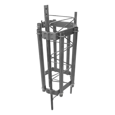Herraje para antenas sectoriales / 6 posiciones / Acero A-36 / Mástil 2' cal. 18 / Altura 100 cm / 3.28 ft / Galvanizado en caliente / Compatible STZ35G