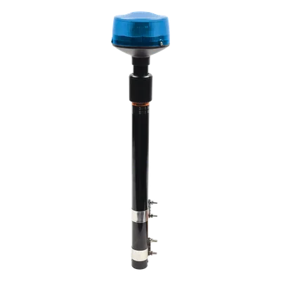 Luz Telescópica LED / 9 LEDs 3W / 25 Patrones de Destello / 10-30 VCC / 64-104 cm (25.2-40.9 in) / Azul