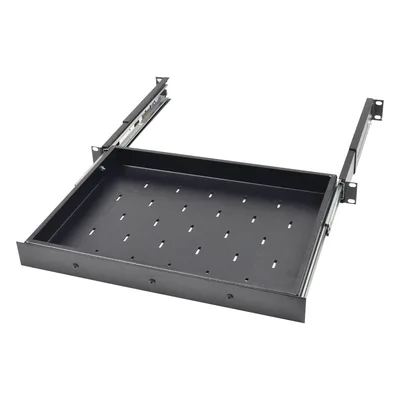 Charola Deslizable para Rack / 1U / 30.5 cm (12 in) de Profundidad / Carga 9 kg / Acero con Pintura en Polvo / Compatible 2 y 4 Postes