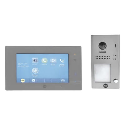 Kit de VideoPortero Manos Libres / Pantalla Táctil 7' / 110° LED / IP54 / 16 Monitores / 2 Hilos
