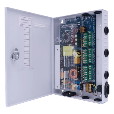 Fuente de Poder CCTV / 18 Canales / 20 A / 200 W / Voltaje Ajustable 11-15 VCC / Filtro de Ruido por Canal / Operación -20°C a 70°C