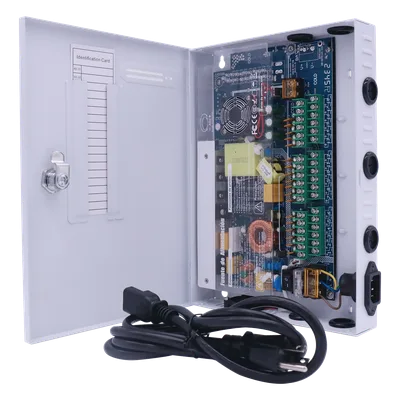 Fuente de Poder CCTV / 18 Canales / 20 A / 200 W / Voltaje Ajustable 11-15 VCC / Filtro de Ruido por Canal / Operación -20°C a 70°C