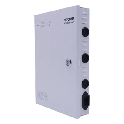 Fuente de Poder CCTV / 18 Canales / 20 A / 200 W / Voltaje Ajustable 11-15 VCC / Filtro de Ruido por Canal / Operación -20°C a 70°C