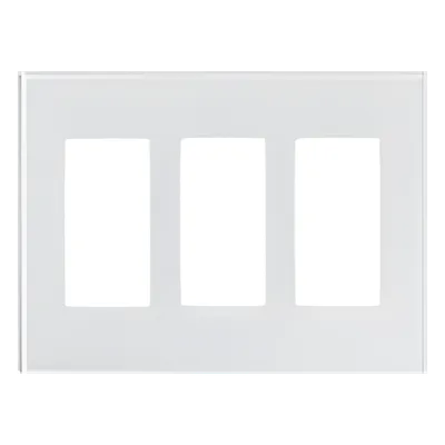 Placa de cristal / 3 espacios / 163.6 x 120.1 mm / cristal termorreforzado con laminado / sin tornillos visibles / apertura Designer / blanco CWH