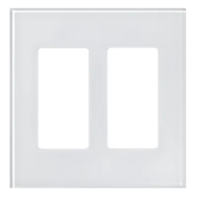 Placa de cristal / 2 espacios / 117.6 x 120.1 mm / cristal termorreforzado con laminado / sin tornillos visibles / apertura Designer / blanco CWH