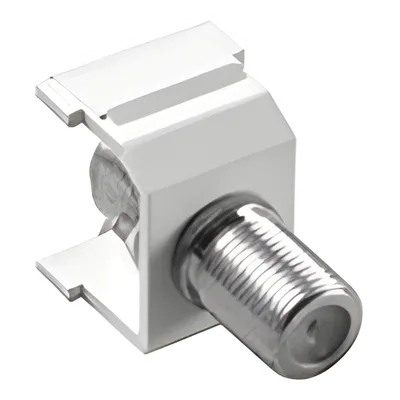Conector coaxial / tipo F / 75 ohms / snap-in sin herramientas / para marco de 6 puertos CA-6PF y SC-6PF / blanco