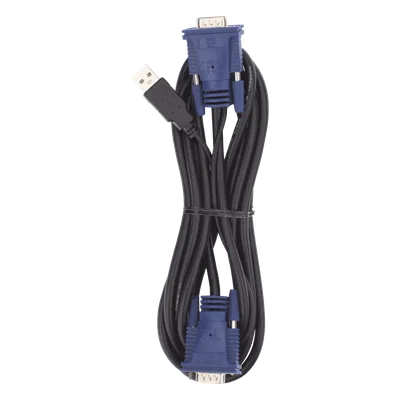 Cable KVM USB / 3 m (9.84 ft) / VGA Coaxial Blindado / Calibre 28 / Núcleos de Ferrita / Doble Sellado