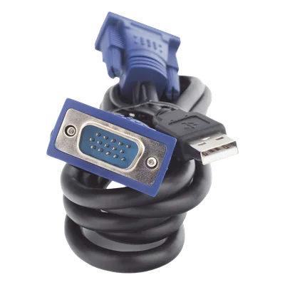 Cable KVM USB / 3 m (9.84 ft) / VGA Coaxial Blindado / Calibre 28 / Núcleos de Ferrita / Doble Sellado
