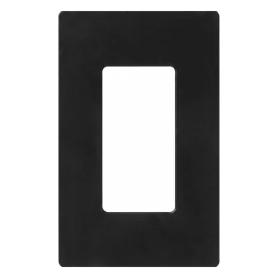 Placa de Pared / 1 Espacio / Sin Tornillos Visibles / Acabado Negro Brillante / 75 x 119 mm / Perfil 7.6 mm