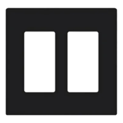 Placa de Pared / 2 Espacios / Diseño sin Tornillos / Perfil Delgado 7.6 mm / Acabado Negro Brillante