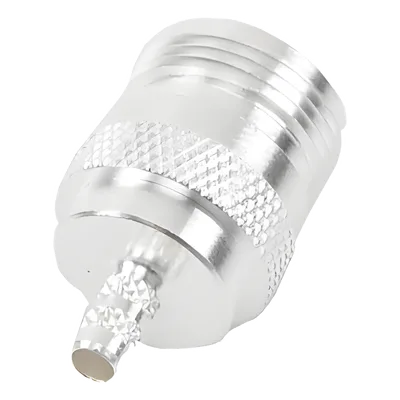 Conector Coaxial N Hembra / Anillo Plegable / Cables LP-195, LP-142, RG-142/U, LMR-195 / Cuerpo Bronce Niquelado / Contacto Oro / Aislante Teflón