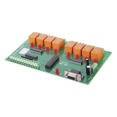 Tarjeta de Control Programable / 8 Puertas / 8 Relevadores Aislados / RS232 / 12-24 VCC y 24 VCA / 6.725 x 4.025 pulg