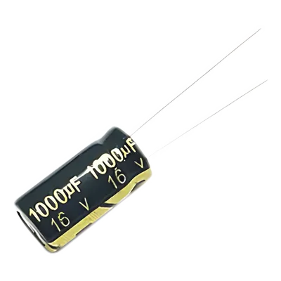 Capacitor Electrolítico de Aluminio / 1000 µF / 16 Vcc / 105 °C / 10 x 15 mm / Corriente de Rizado 640 mA