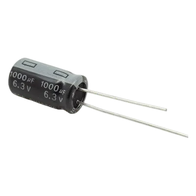 Capacitor Electrolítico / 1000 µF / 6.3 V / Diseño Compacto / Circuitos Estándar