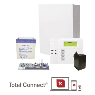Panel de alarma híbrido / Hasta 48 zonas (40 inalámbricas) / 3 particiones / 48 usuarios / Kit con teclado, batería y transformador