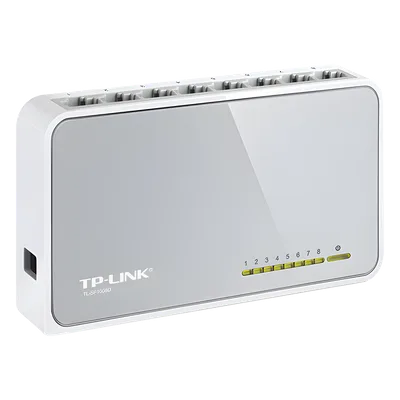 Switch de escritorio / 8 puertos / 10/100 Mbps / Auto-MDI/MDIX / Green Ethernet / 5.3x3.1x0.9 in