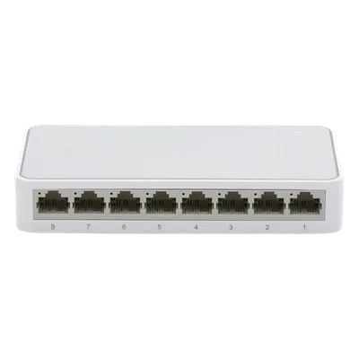Switch de escritorio / 8 puertos / 10/100 Mbps / Auto-MDI/MDIX / Green Ethernet / 5.3x3.1x0.9 in