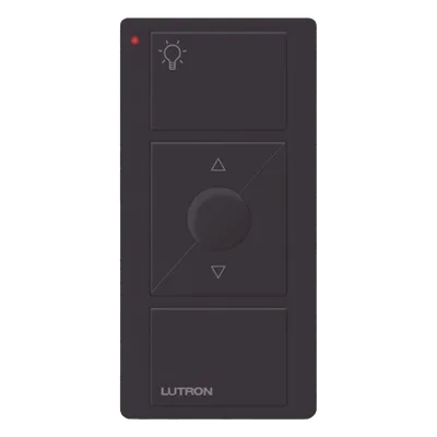 Control Inalámbrico de Iluminación / 3 Botones con Subir y Bajar / Alcance 18 m (59.1 ft) / RF 431-437 MHz / Batería 10 Años / Negro Brillante