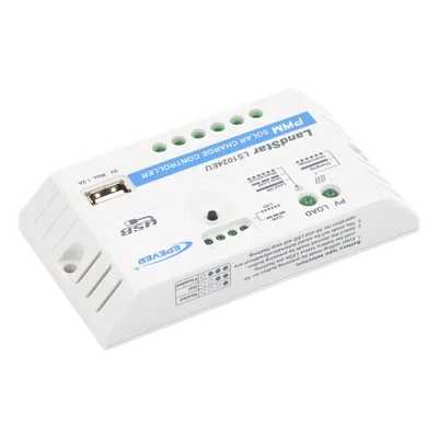 Controlador de Carga Solar PWM / 10A / 12/24V Auto / USB 5V/2A / Tierra Positivo Común / LED