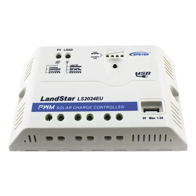 Controlador de Carga Solar PWM / 12/24 V Auto / 20 A / USB 5V 1.2A / 120.3x67x21.8 mm (4.7x2.6x0.9 in)