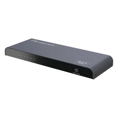 Switch Conmutador HDMI de 5 entradas a 1 salida / 4K @ 60Hz / HDMI 2.0 / HDCP 2.0 / HDMI 3D / Soporta audio estándar, DSD (Direct Stream Digital) y HD (HBR) / Diferentes modos de conmutación, Manual, 
