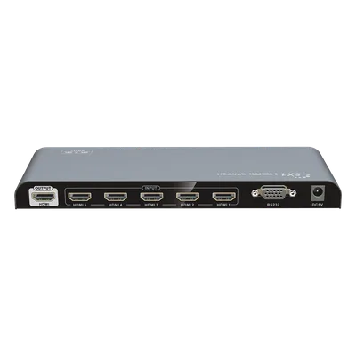 Switch Conmutador HDMI de 5 entradas a 1 salida / 4K @ 60Hz / HDMI 2.0 / HDCP 2.0 / HDMI 3D / Soporta audio estándar, DSD (Direct Stream Digital) y HD (HBR) / Diferentes modos de conmutación, Manual,