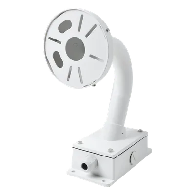 Montaje Universal de Pared / Cuello de Ganso Anti-Retorno / Caja de Conexiones Exterior / Carga 4.5 kg / Aluminio Blanco
