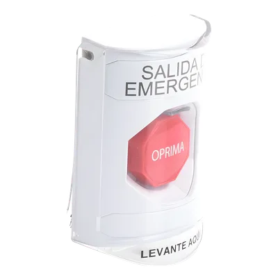 Botón Multipropósito / Texto Salida de Emergencia / Llave para Restablecer / Bocina de Alarma Integrada / Tapa de Policarbonato / 2 Relevadores Forma C / Interior