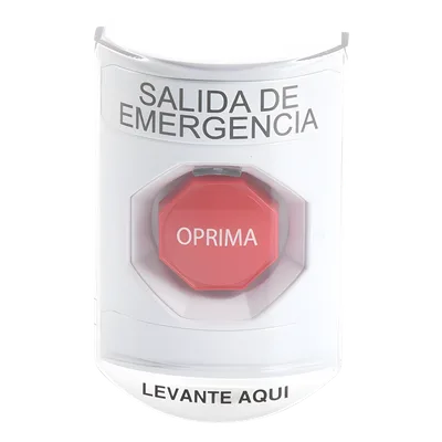 Botón Multipropósito / Texto Salida de Emergencia / Llave para Restablecer / Bocina de Alarma Integrada / Tapa de Policarbonato / 2 Relevadores Forma C / Interior