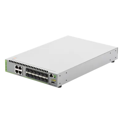 Switch Capa 3 Stackeable / 12 Puertos SFP/SFP+ 10G / 4 Puertos RJ-45 100/1000/10G / 238 Mpps / AlliedWare Plus