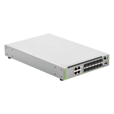 Switch Capa 3 Stackeable / 12 Puertos SFP/SFP+ 10G / 4 Puertos RJ-45 100/1000/10G / 238 Mpps / AlliedWare Plus