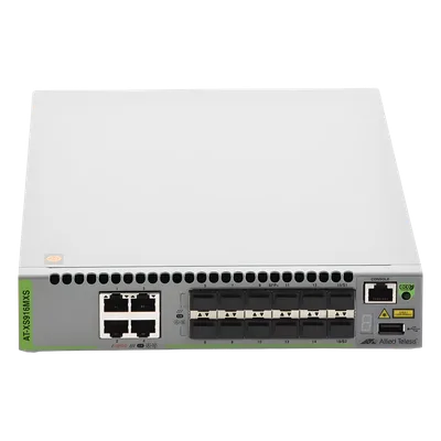 Switch Capa 3 Stackeable / 12 Puertos SFP/SFP+ 10G / 4 Puertos RJ-45 100/1000/10G / 238 Mpps / AlliedWare Plus