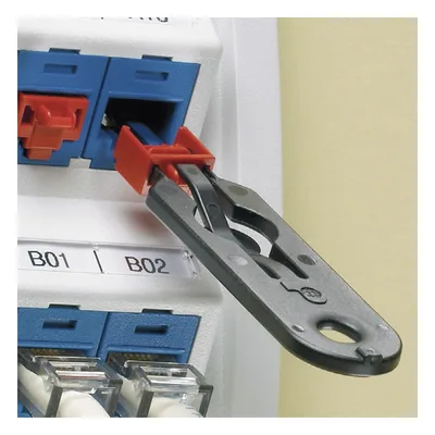 Kit de Bloqueo de Puertos RJ45 / 10 Unidades / Llave de Extracción Incluida / Rojo / -35°C a 93°C / RoHS