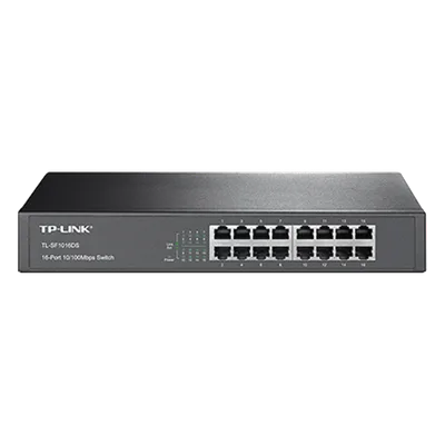 Switch / 16 Puertos / 10/100 Mbps / Escritorio y Rack / 13 Pulgadas / Sin Ventilador