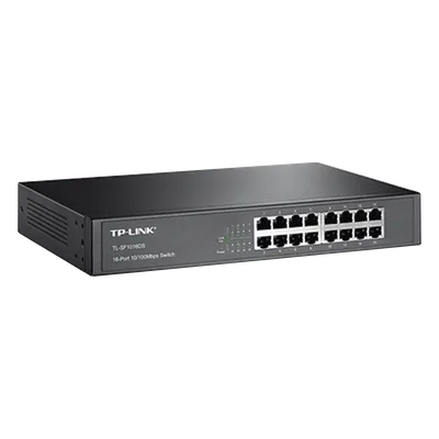Switch / 16 Puertos / 10/100 Mbps / Escritorio y Rack / 13 Pulgadas / Sin Ventilador