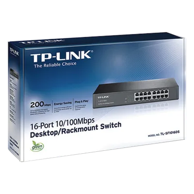 Switch / 16 Puertos / 10/100 Mbps / Escritorio y Rack / 13 Pulgadas / Sin Ventilador