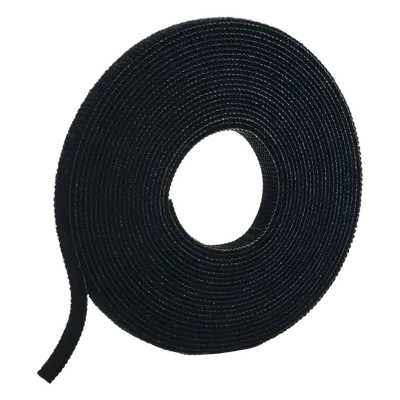 Rollo de Cinta de Contacto / 75 Pies (22.9 m) / 19.1 mm Ancho / Nylon Negro