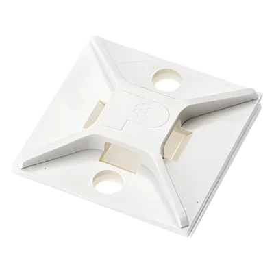 Base Adhesiva para Cinchos / 4 Vías / 25.4 mm x 25.4 mm (1in x 1in) / Interior / ABS Blanco