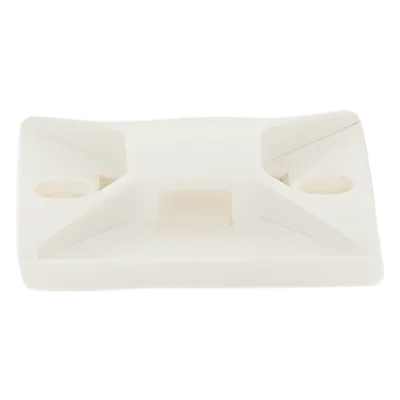Base Adhesiva para Cinchos / 4 Vías / 25.4 mm x 25.4 mm (1in x 1in) / Interior / ABS Blanco