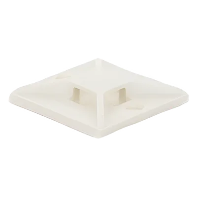 Base Adhesiva para Cinchos / 4 Vías / 25.4 mm x 25.4 mm (1in x 1in) / Interior / ABS Blanco