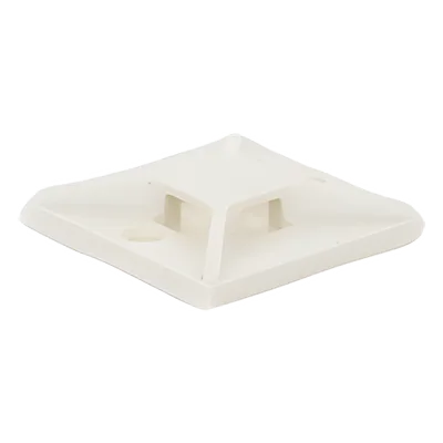 Base Adhesiva para Cinchos / 4 Vías / 25.4 mm x 25.4 mm (1in x 1in) / Interior / ABS Blanco