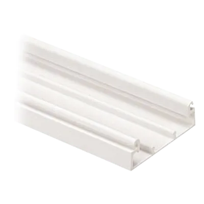 Base para Canaleta / PVC Rígido / 60.3 x 18.5 x 2400 mm / Cinta Adhesiva / Orificios Pre-Perforados / UL94V-0 / Blanco Mate