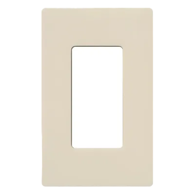 Placa de Pared / 1 Gang / Screwless / Apertura Designer / Acabado Brillante Almendra Claro / Perfil 7.6 mm
