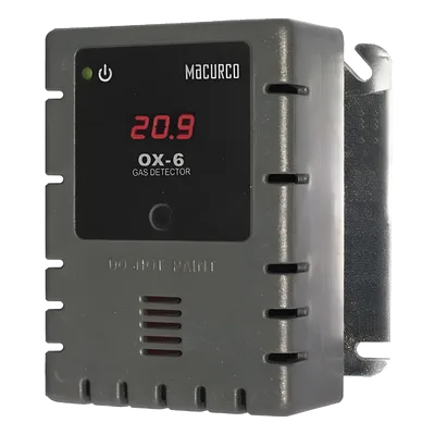 Detector y Controlador de Oxígeno / Rango 0-25% v/v O2 / Salida 4-20 mA / Cobertura 116.8 m² (1,257 sq ft) / Relé de Ventilador 5 A / UL 61010-1 ETL