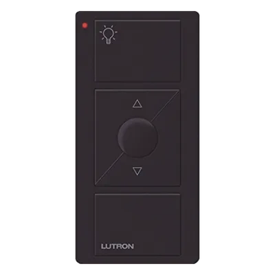 Control remoto inalámbrico / 3 botones + subir-bajar / luz nocturna / RF 431-437 MHz / batería CR2032 / Caseta Wireless y RadioRA 2 / negro brillante