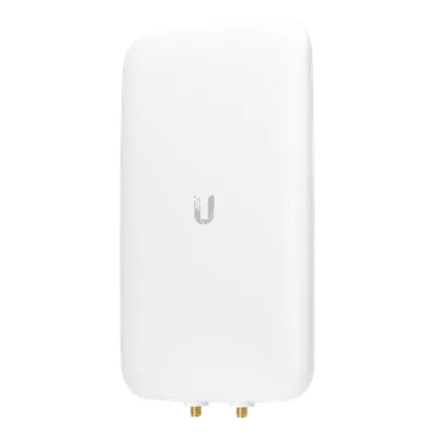 Antena sectorial simétrica UniFi, doble banda con apertura de 90° en 2.4 GHz (10 dBi) y 45° en 5 GHz (15dBi)