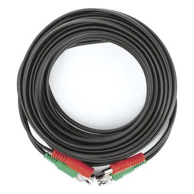Cable Coaxial Siames / BNC RG59 + Alimentación / 10 Metros (32.81 Pies) / 100% Cobre / 4K / Interior y Exterior