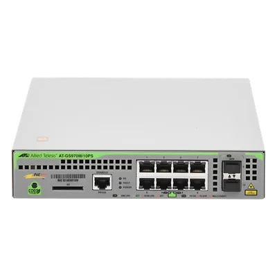 Switch PoE+ Administrable / 8 Puertos Gigabit / 2 SFP Uplink / 124 W PoE / Capa 3