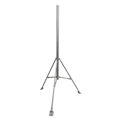 Mástil con Tripié / 2" x 1.5 m (4.9 ft) / Acero Galvanizado en Caliente / ASTM A-36 / Instalación en Losa